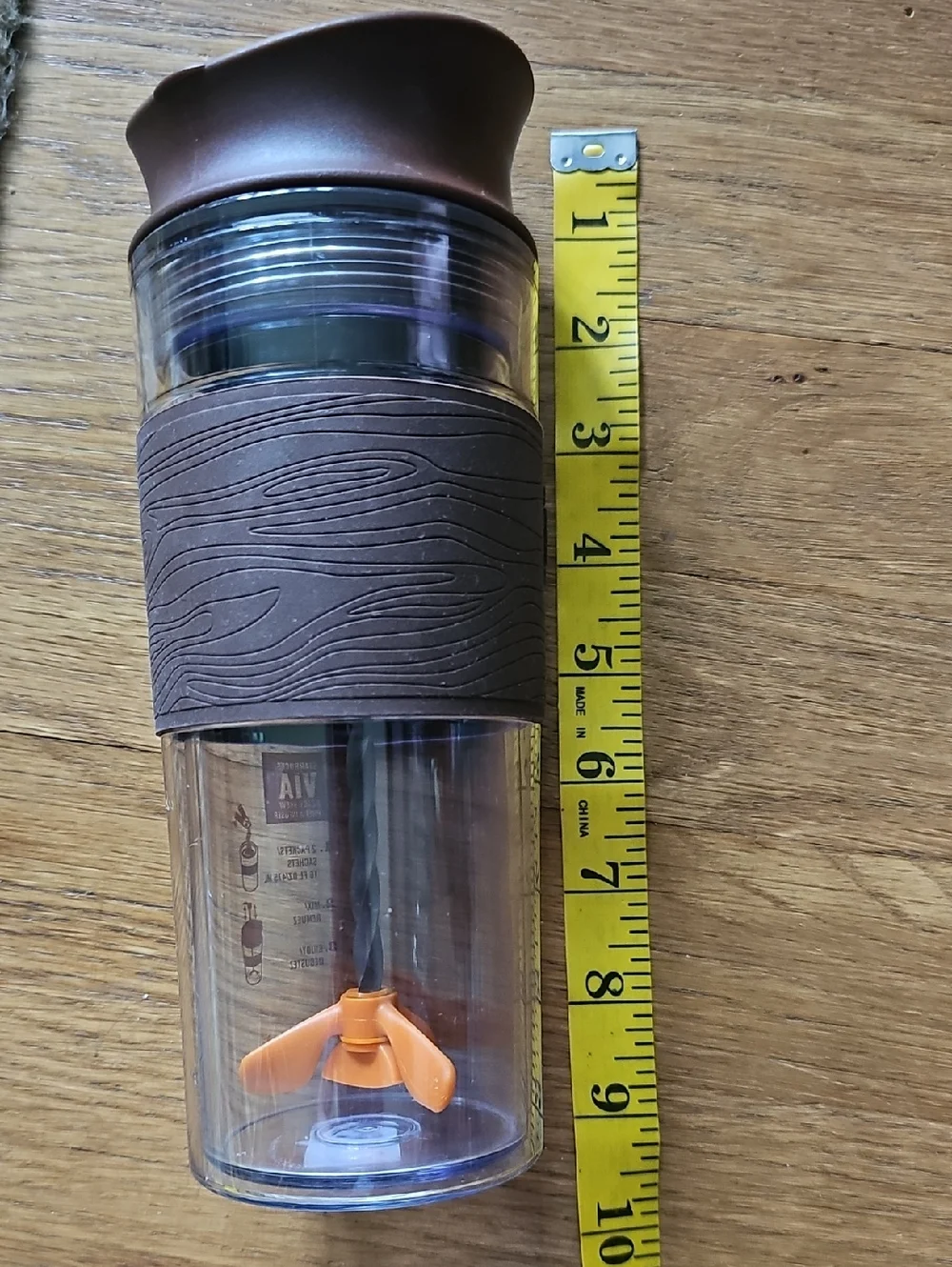 Starbucks Brown Clear Travel Tumbler with Brown Grip